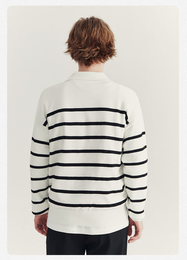 Contrast Stripe Knit Pullover