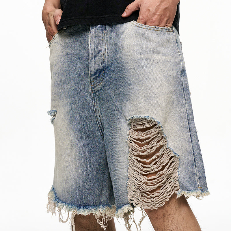 Retro Washed Old Men's Denim Shorts