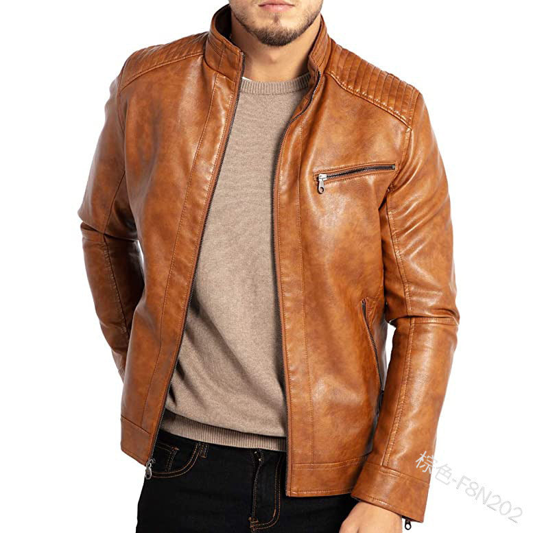 Stand Collar Punk Leather Jacket
