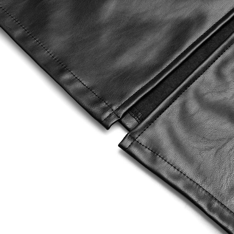 Russian Leather Midi Skirt