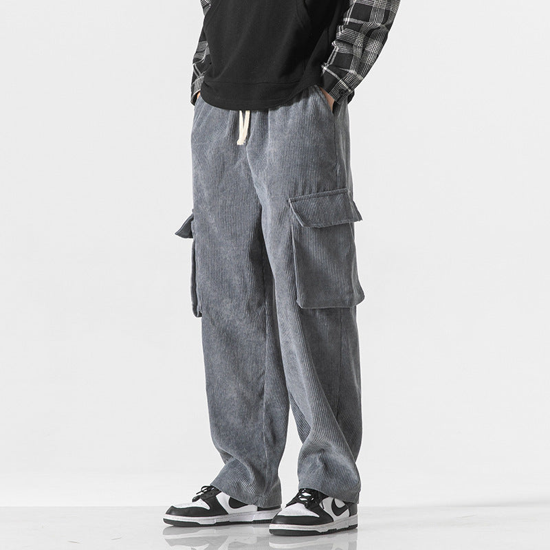 Workwear Loose Straight Corduroy Pants
