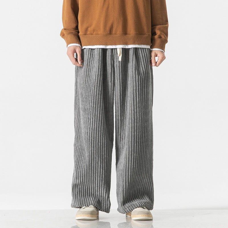 Wide-Leg Corduroy Sweatpants