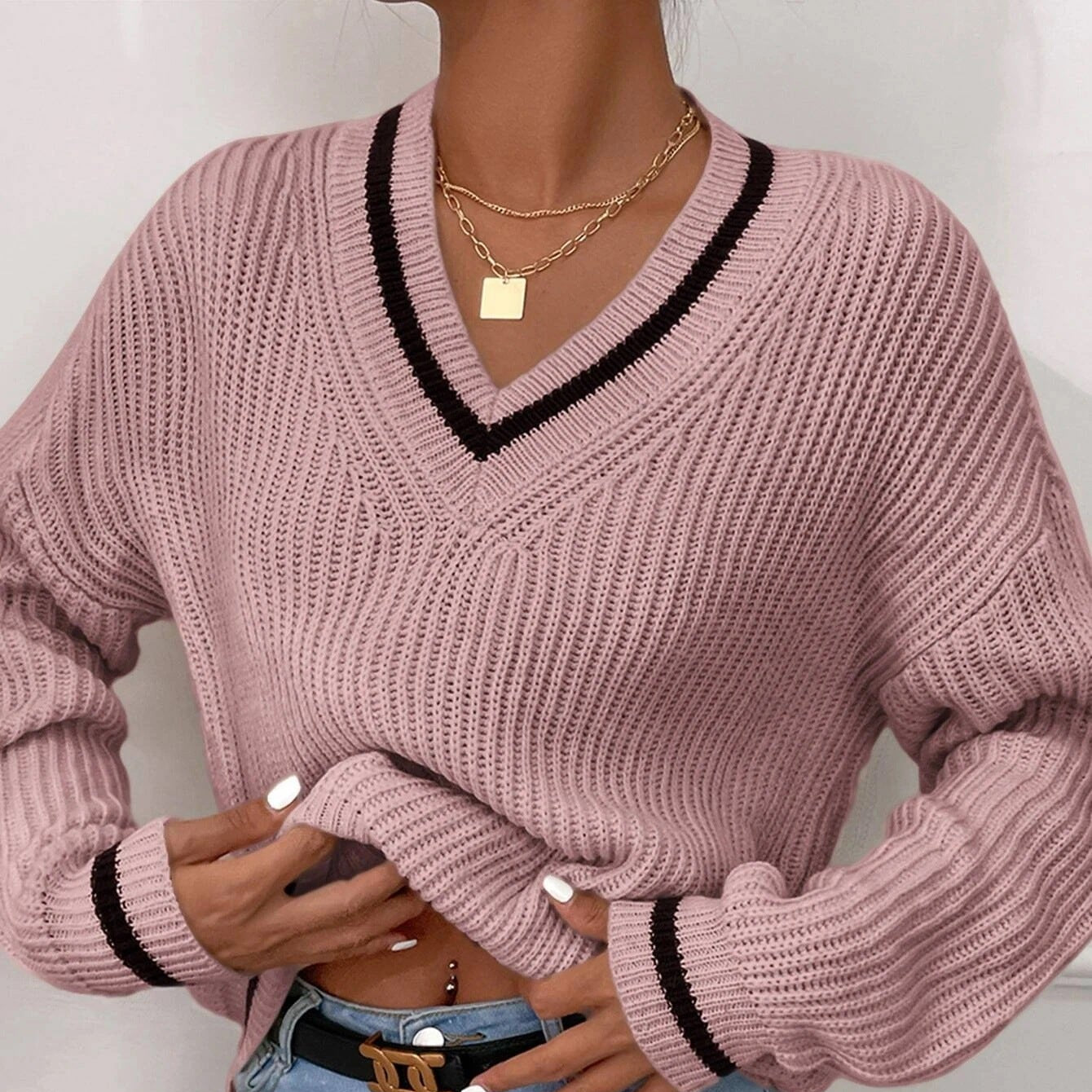 Winter Striped Pullover Sweater
