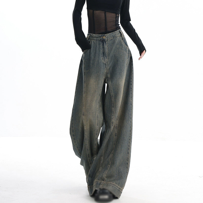 Vintage Washed Wide-leg Jeans