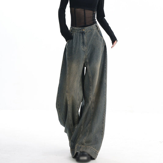 Vintage Washed Wide-leg Jeans