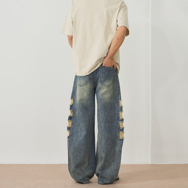 Ripped Wide-Leg Jeans