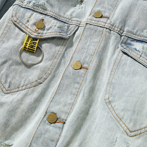 Broken hole denim jacket