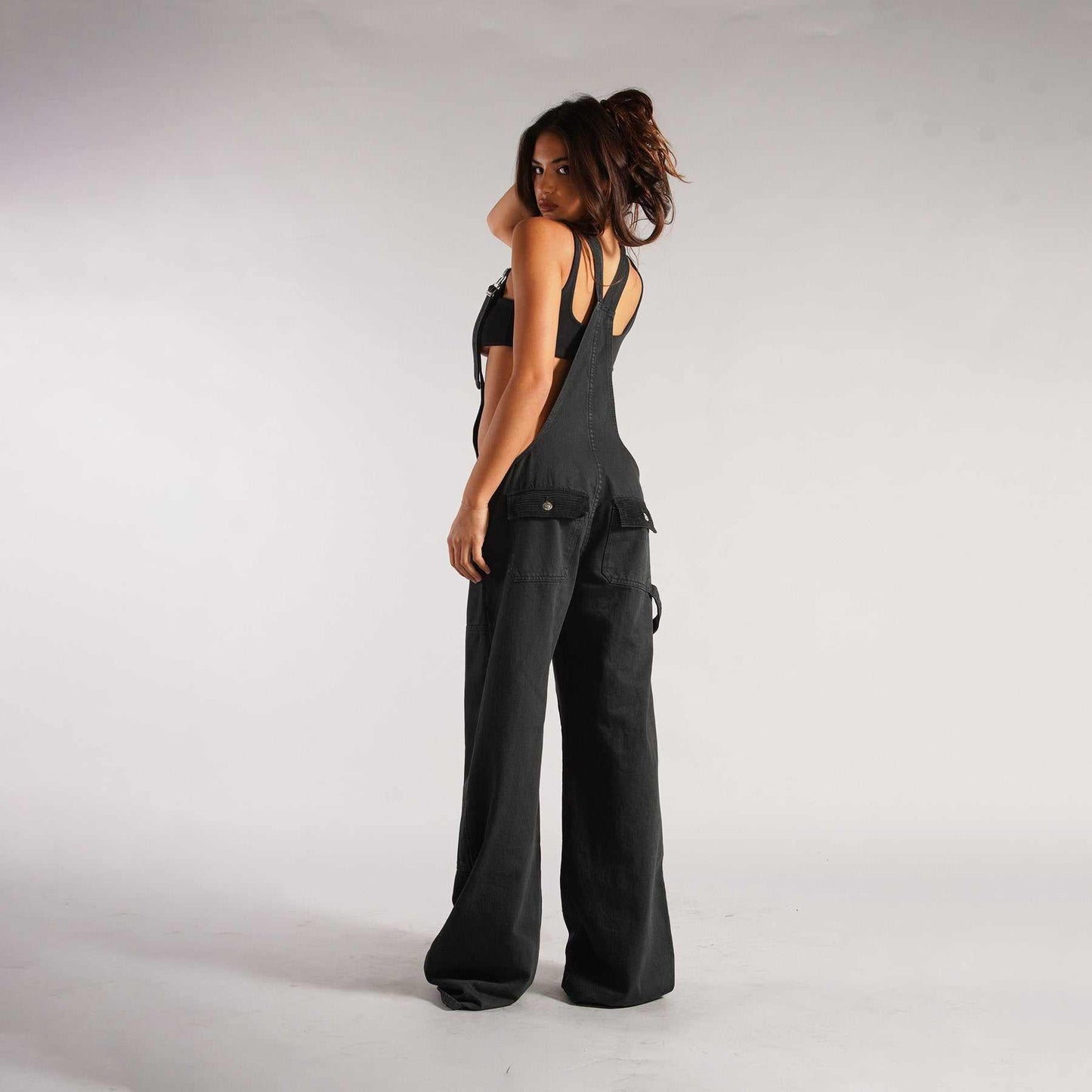 Zipper Denim Overalls