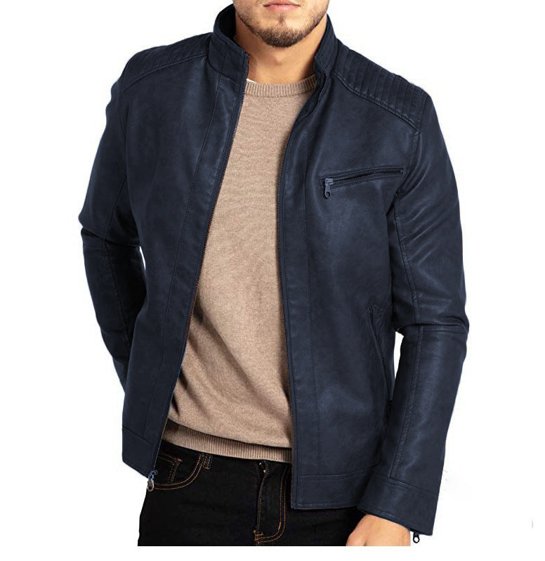 Stand Collar Punk Leather Jacket