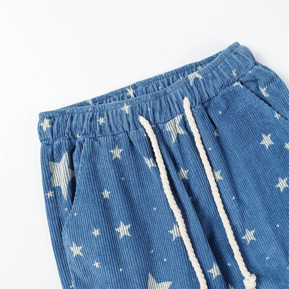 Star Full Print Corduroy Pants