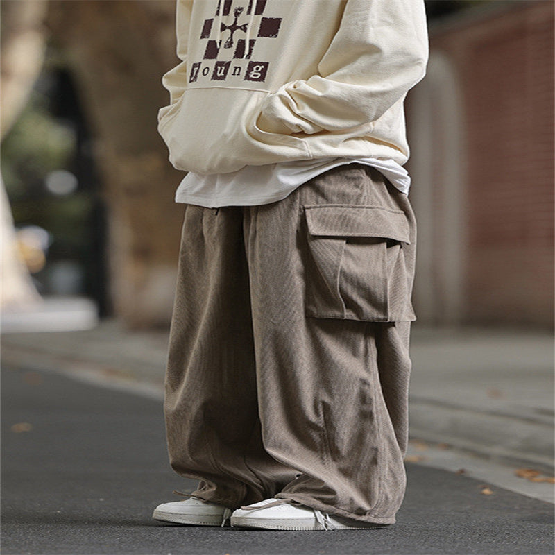 Loose Cargo Corduroy Casual Pants
