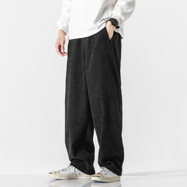 Loose draped corduroy trousers