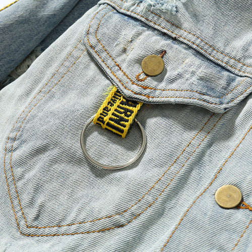 Broken hole denim jacket