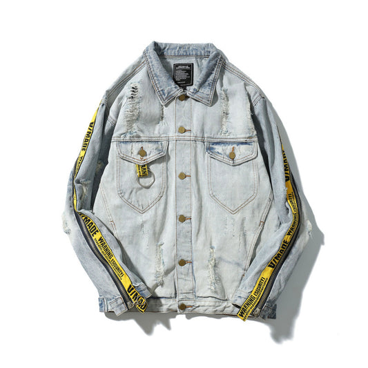 Broken hole denim jacket