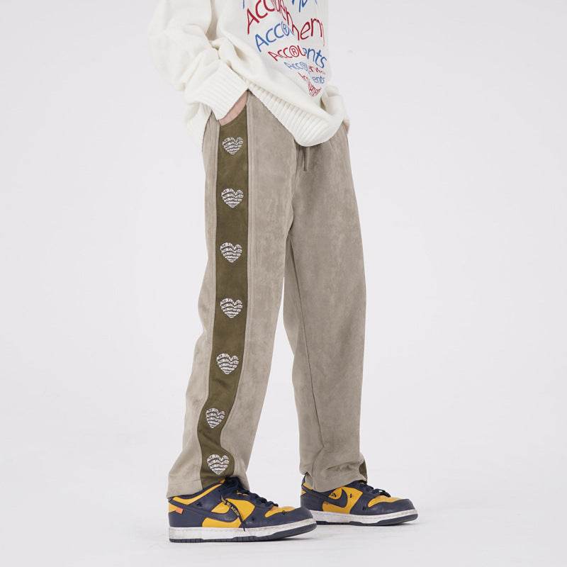Embroidered Velvet Sweatpants