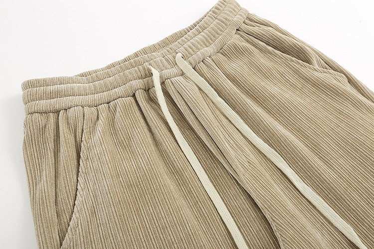 Corduroy Draped Knit Sweatpants