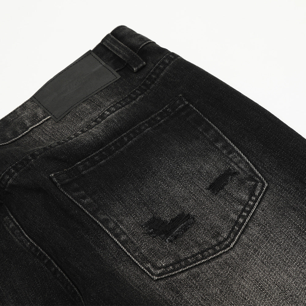 Retro Tattered Jeans Denim