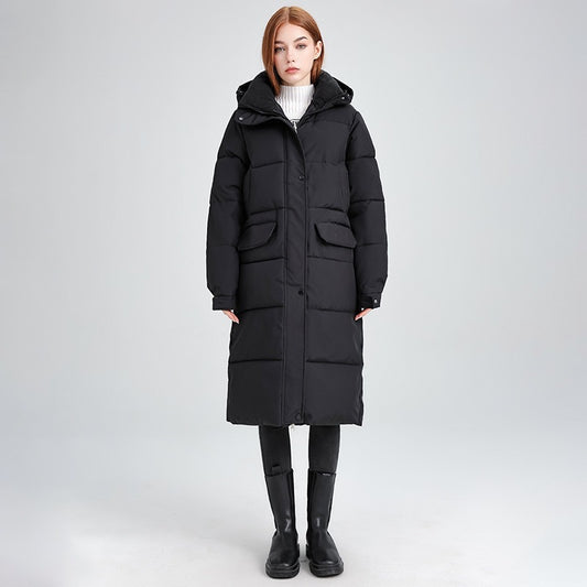 Cotton-Padded Over-the-Knee Coat