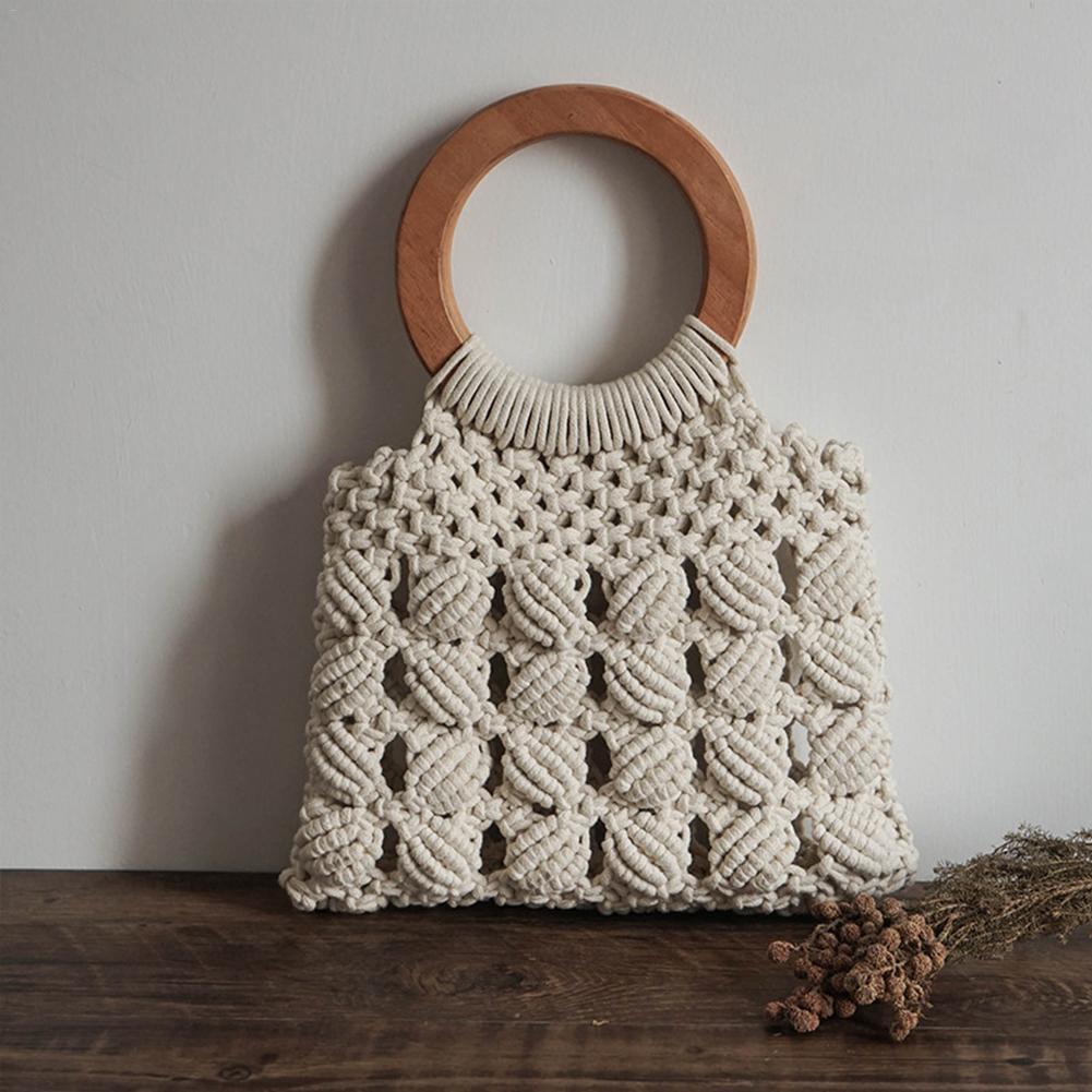 Cotton rope straw women bag