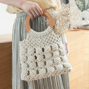 Cotton rope straw women bag