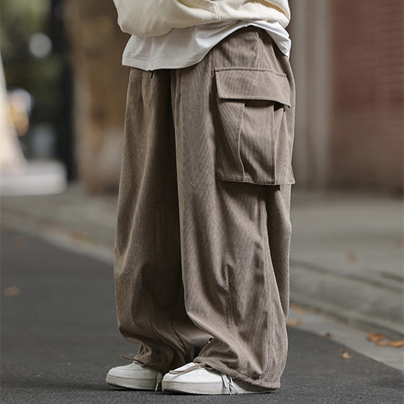 Loose Cargo Corduroy Casual Pants