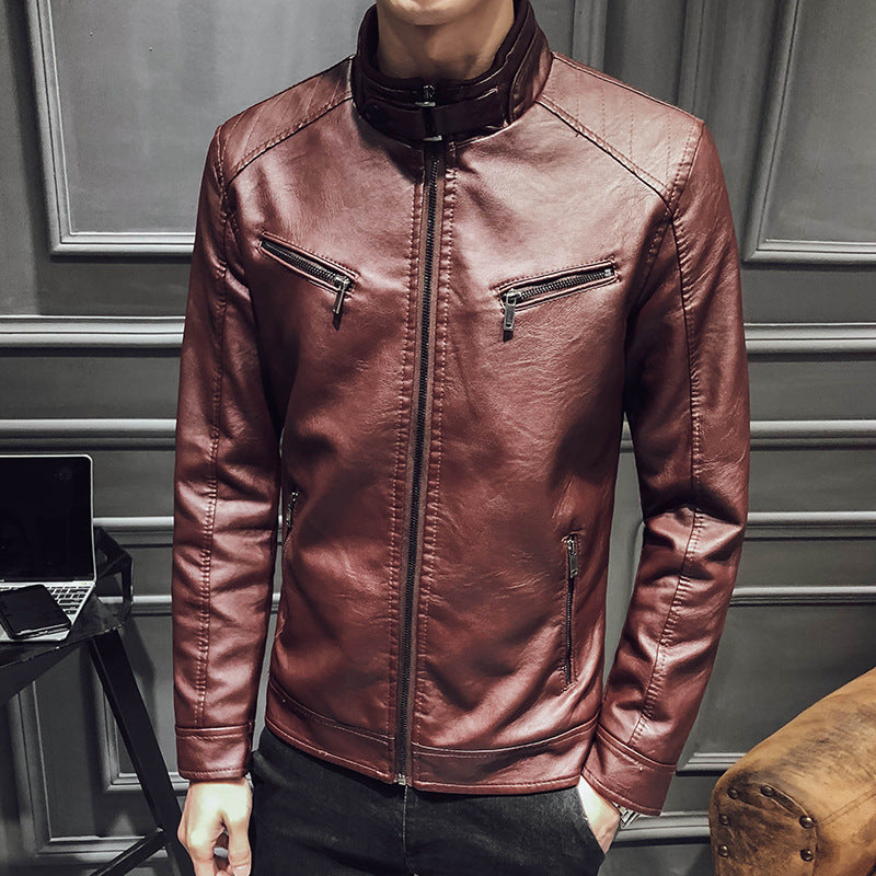 Leather zipper cardigan