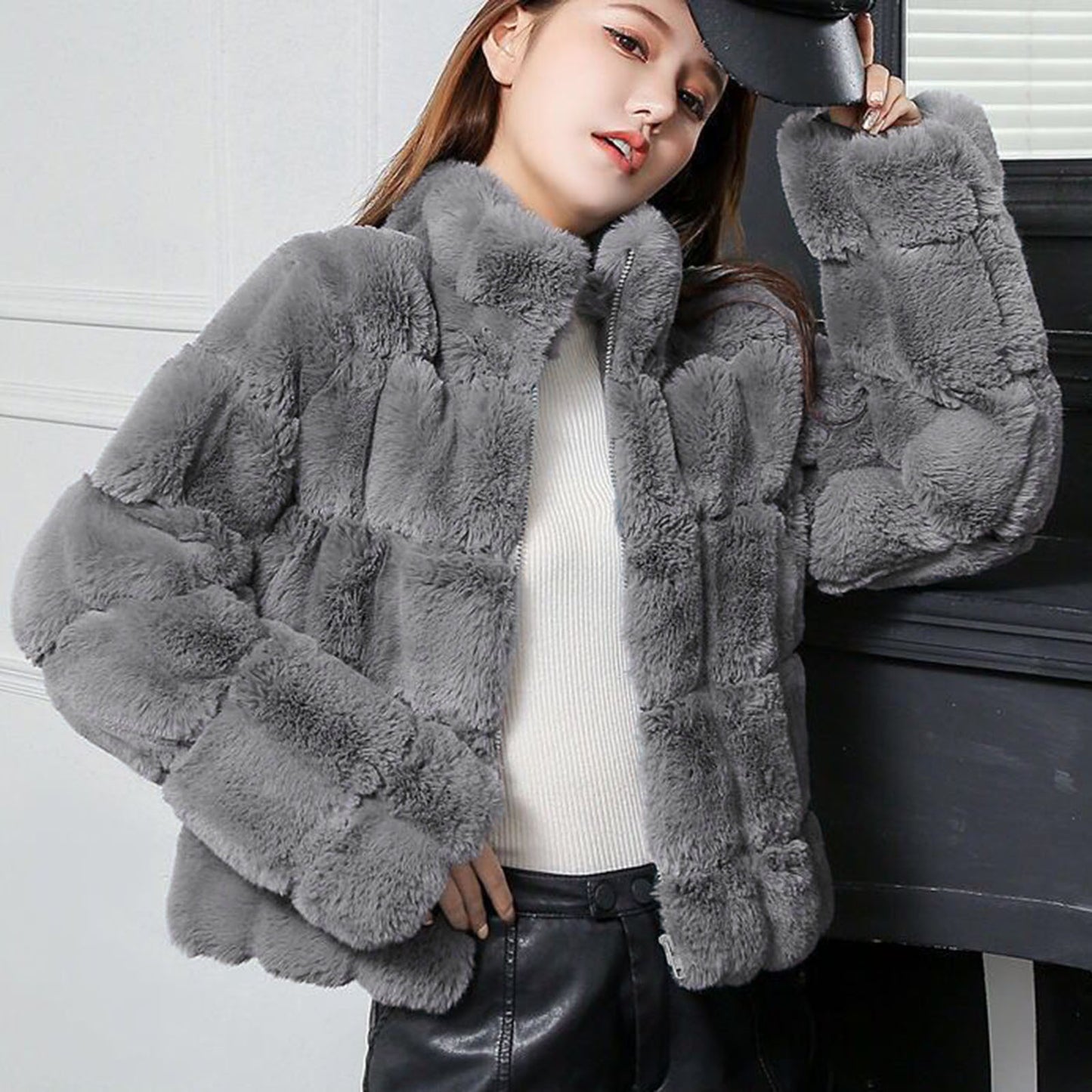 Imitation Fur Rex Rabbit Fur Coat
