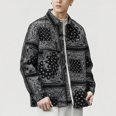 Full Printed Loose Denim Jacket