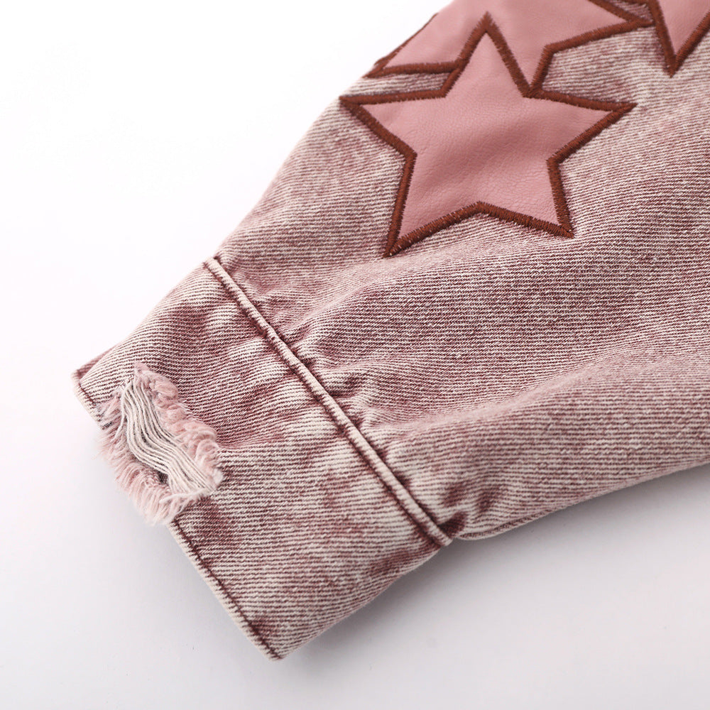 Five-Star Embroidery Denim Jacket