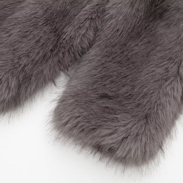 Crew Neck Furry Coat