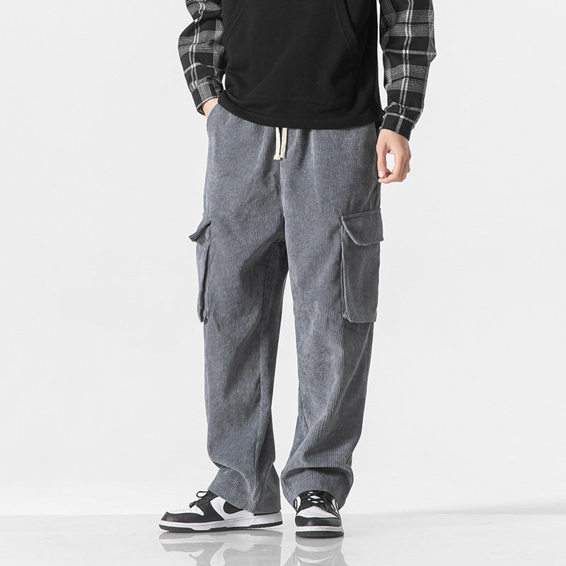 Workwear Loose Straight Corduroy Pants