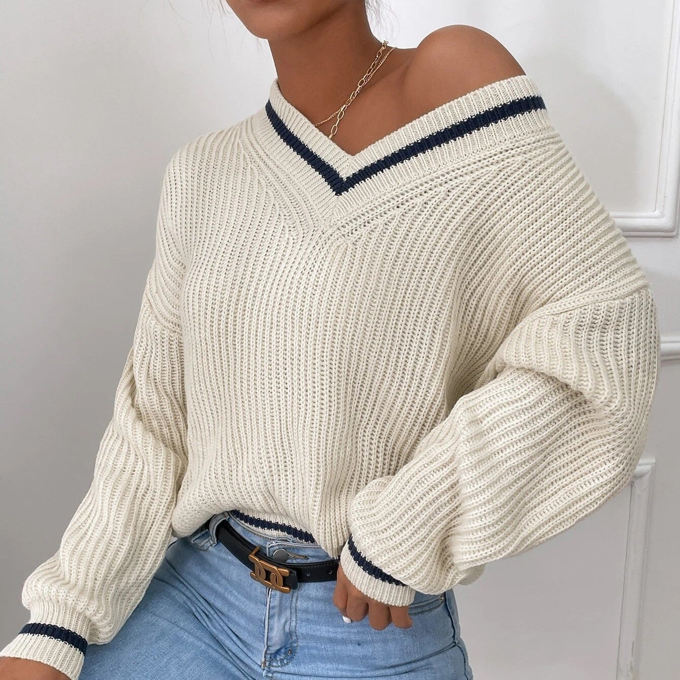Winter Striped Pullover Sweater