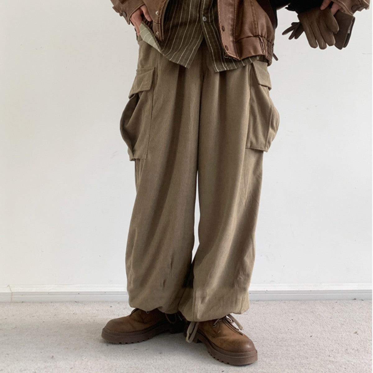 Retro Corduroy Workwear Pants