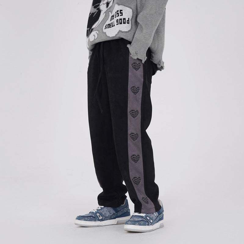 Embroidered Velvet Sweatpants