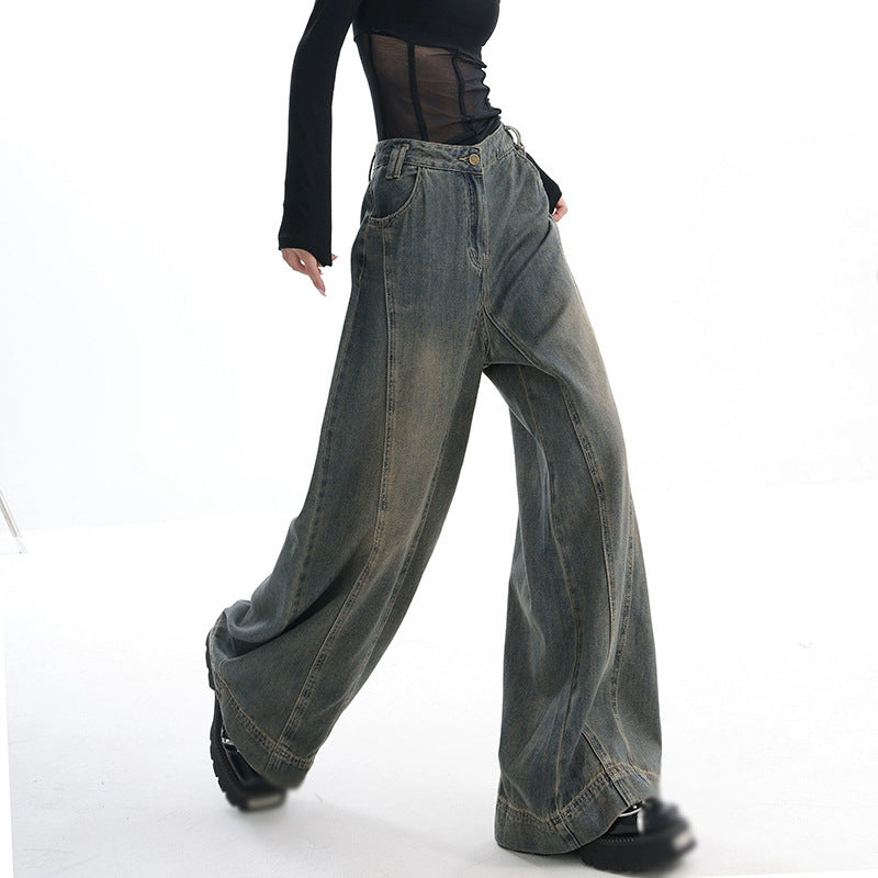 Vintage Washed Wide-leg Jeans