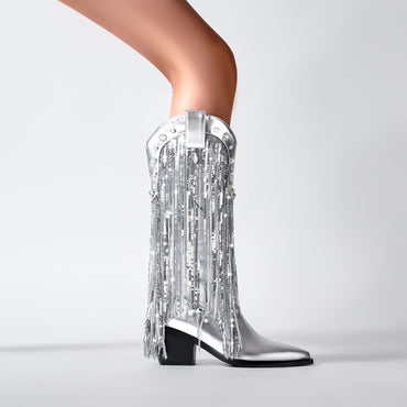 Sequin Tassel Pointed Sleeve