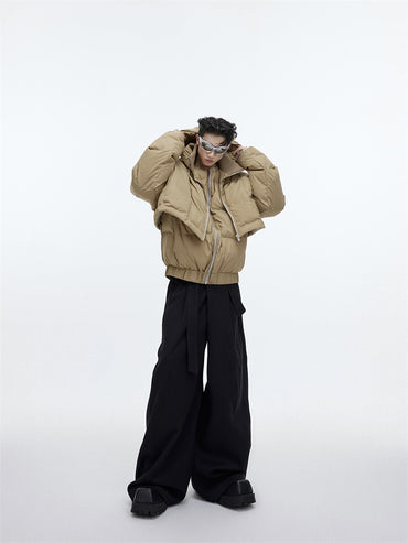 Layered Hooded Puffer Jacket