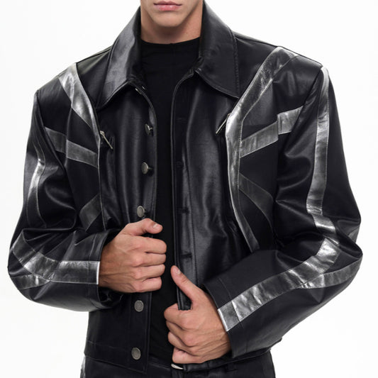 Black Dirty Leather Jacket