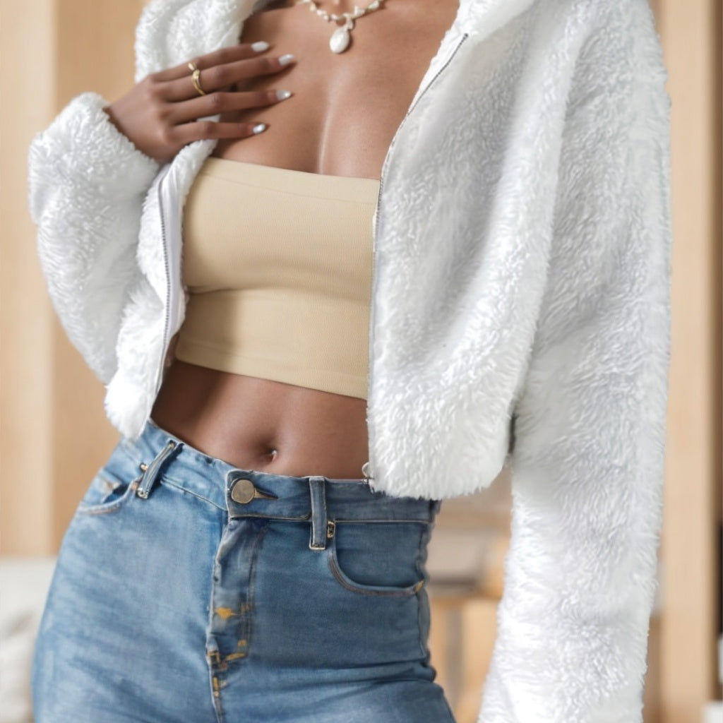 Zip-up Teddy Hoodie