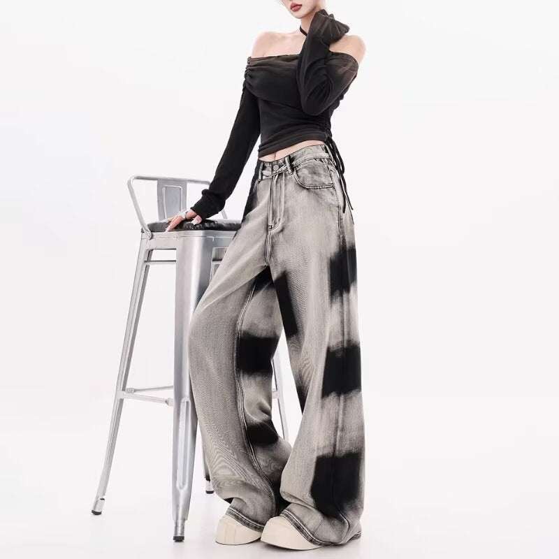 Retro Gradient Tie-dyed Jeans