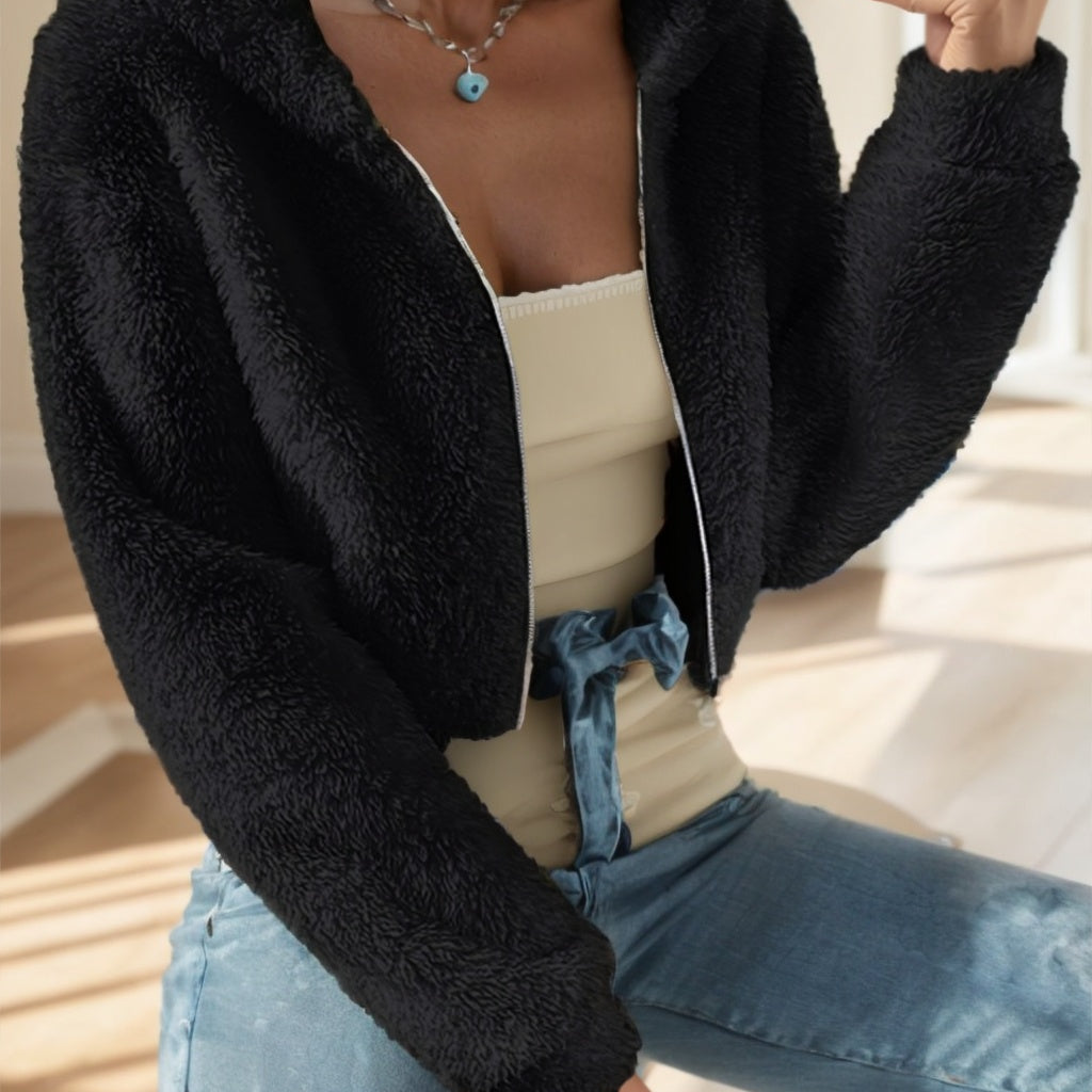 Zip-up Teddy Hoodie