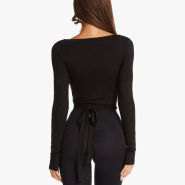 Deep V-Neck Long Sleeve Top