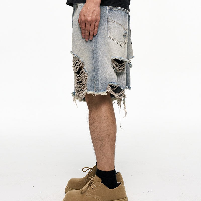 Retro Washed Old Men's Denim Shorts