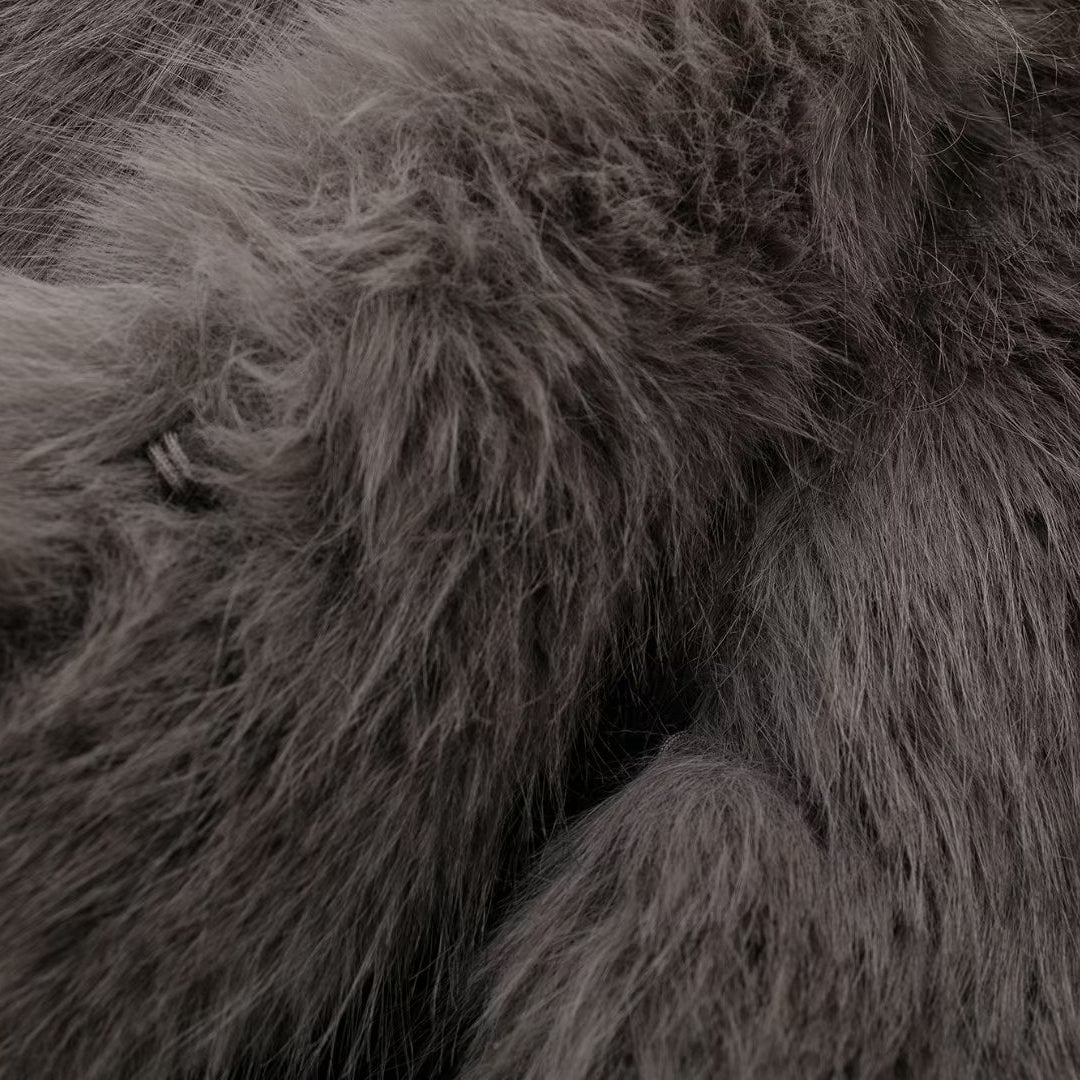 Crew Neck Furry Coat