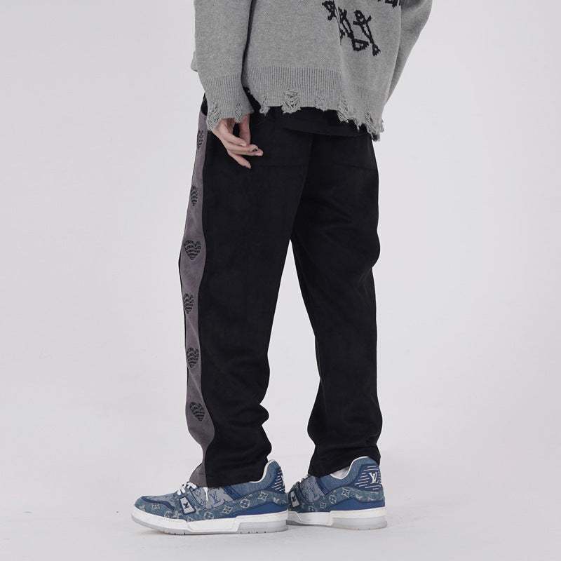 Embroidered Velvet Sweatpants