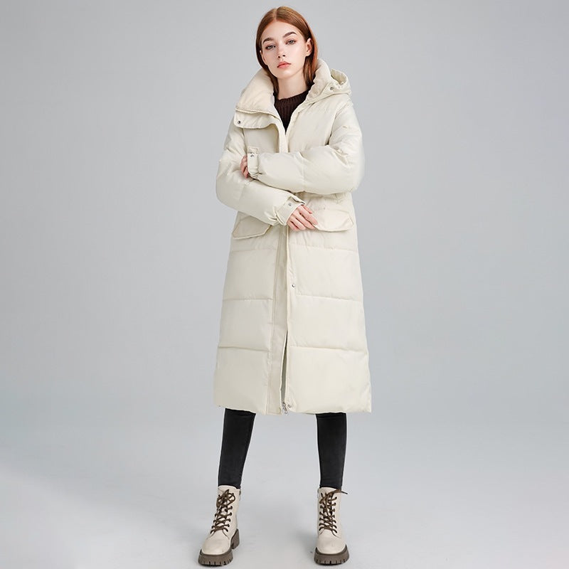 Cotton-padded Over-the-knee Coat