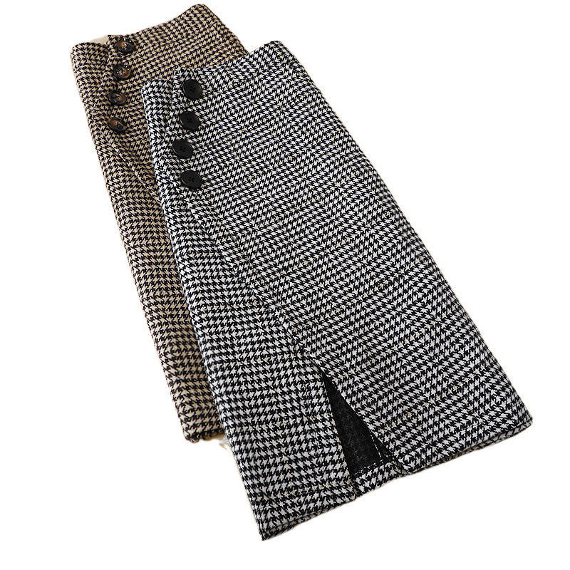 Houndstooth Midi Skirt