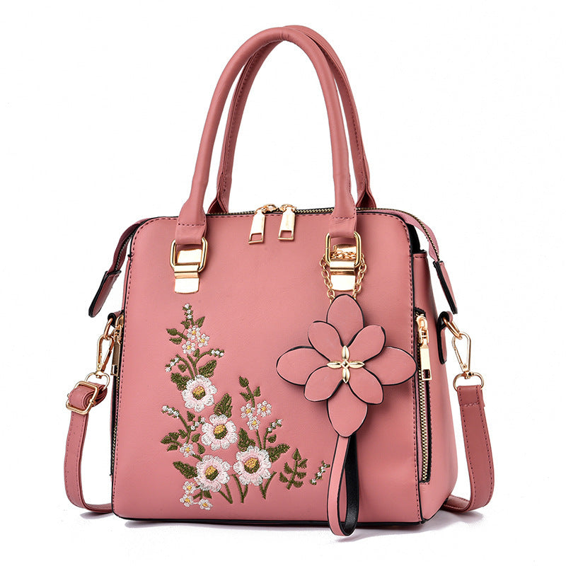 Flowers Embroidered Handbag