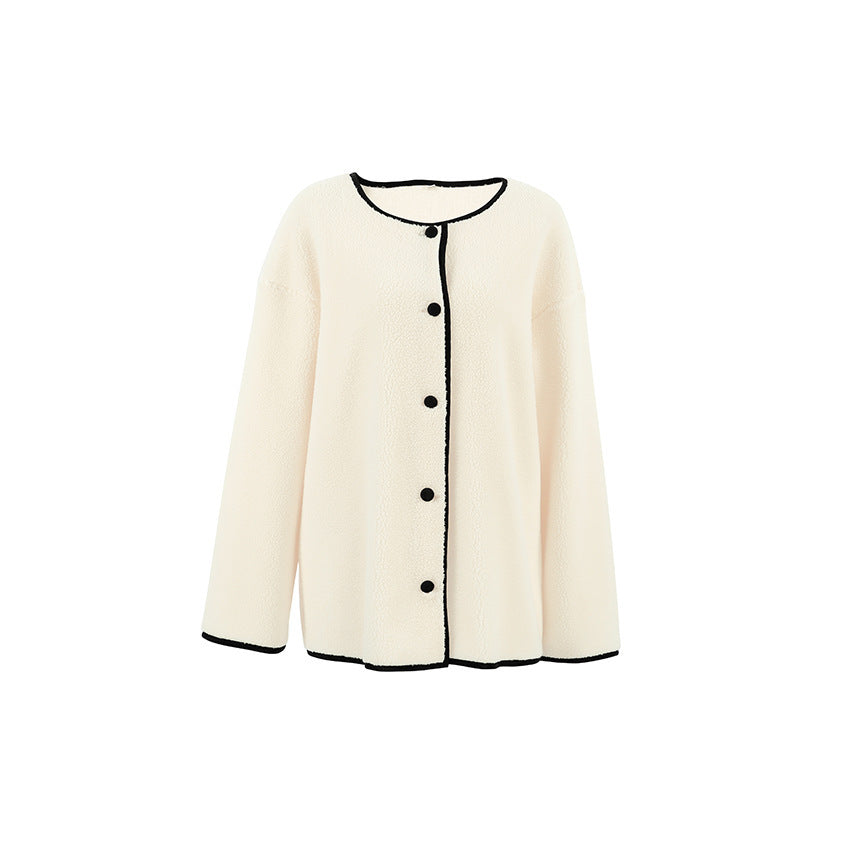 Beige Lambswool Baggy Coat