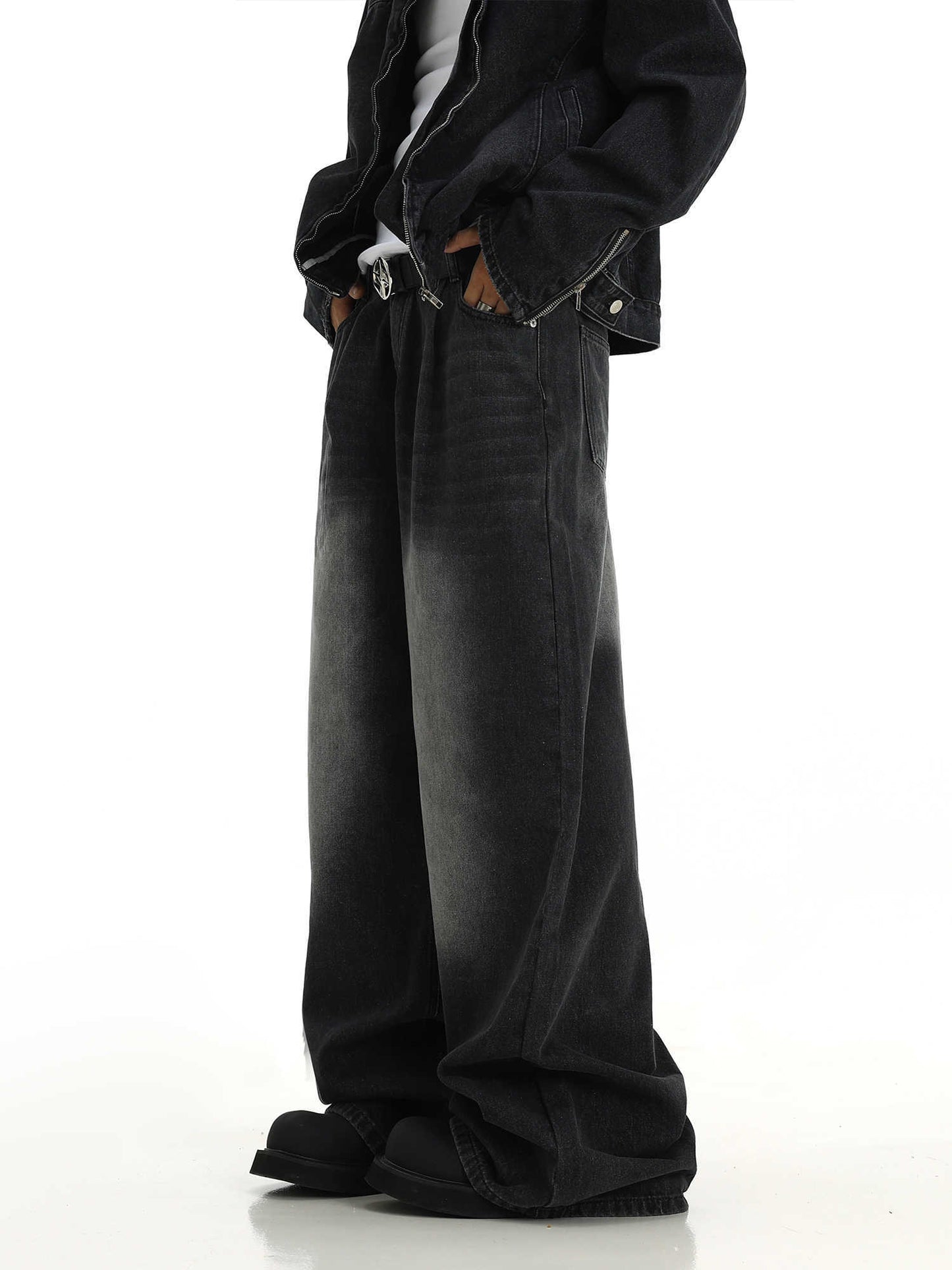 Retro Washed Wide-leg Pants